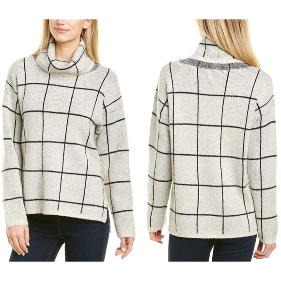 Madewell Sweaters - Madewell Wool Blend Windowpane Turtleneck Sweater